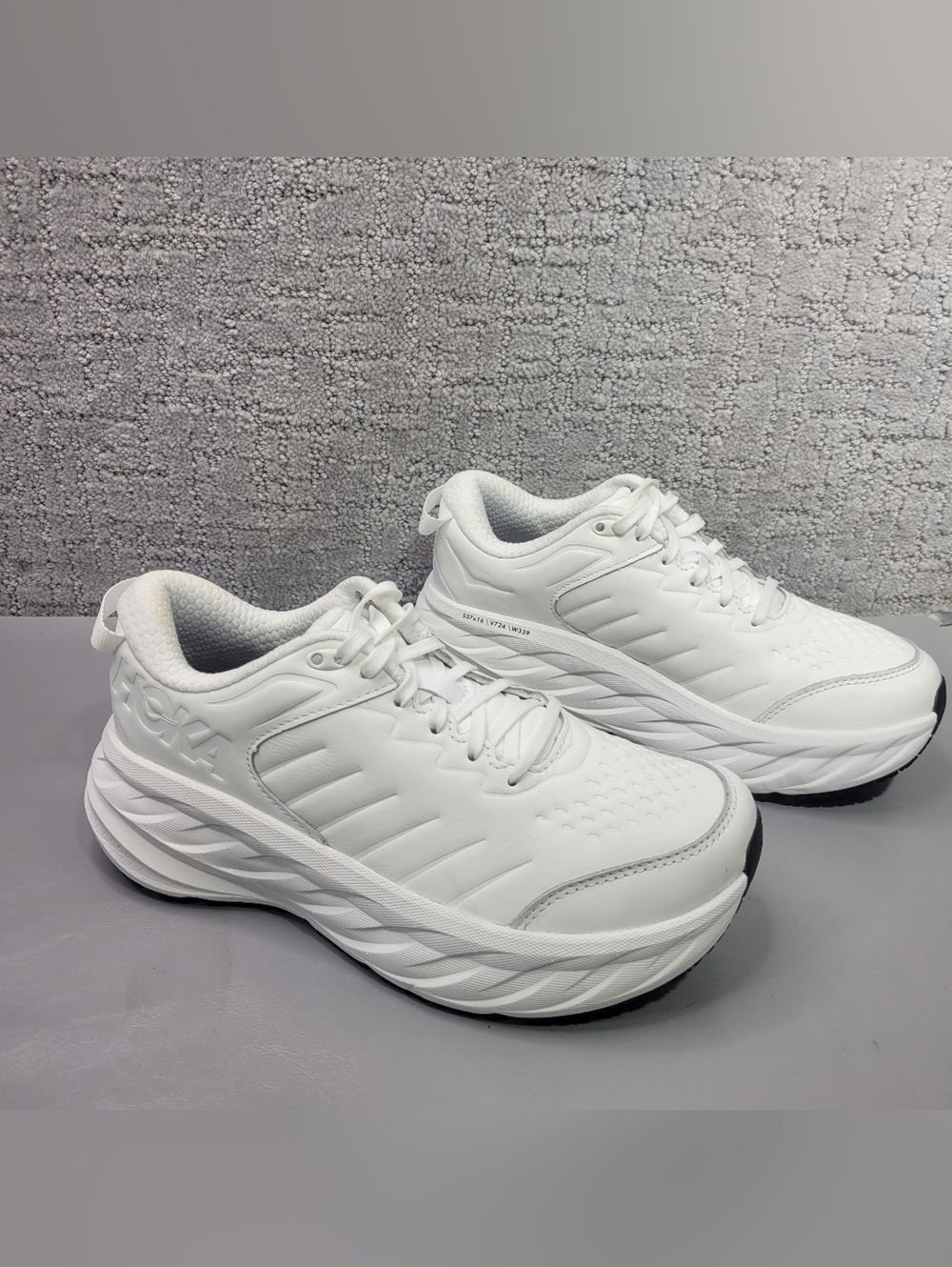 Hoka One One Bondi SR Wide Women's US 6.5D White Leather Running Sneakers - Picture 8 of 10